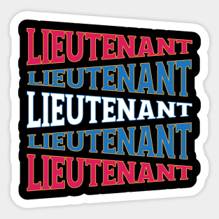 TEXT ART USA LIEUTENANT Sticker